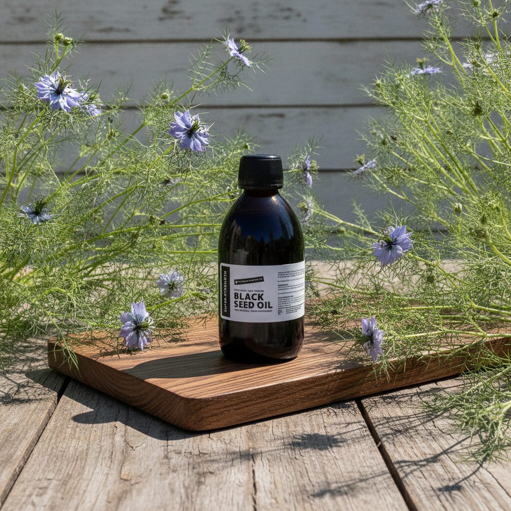 Bottle of Super-Strength Black Seed Oil by The Black Seed Oil Co.