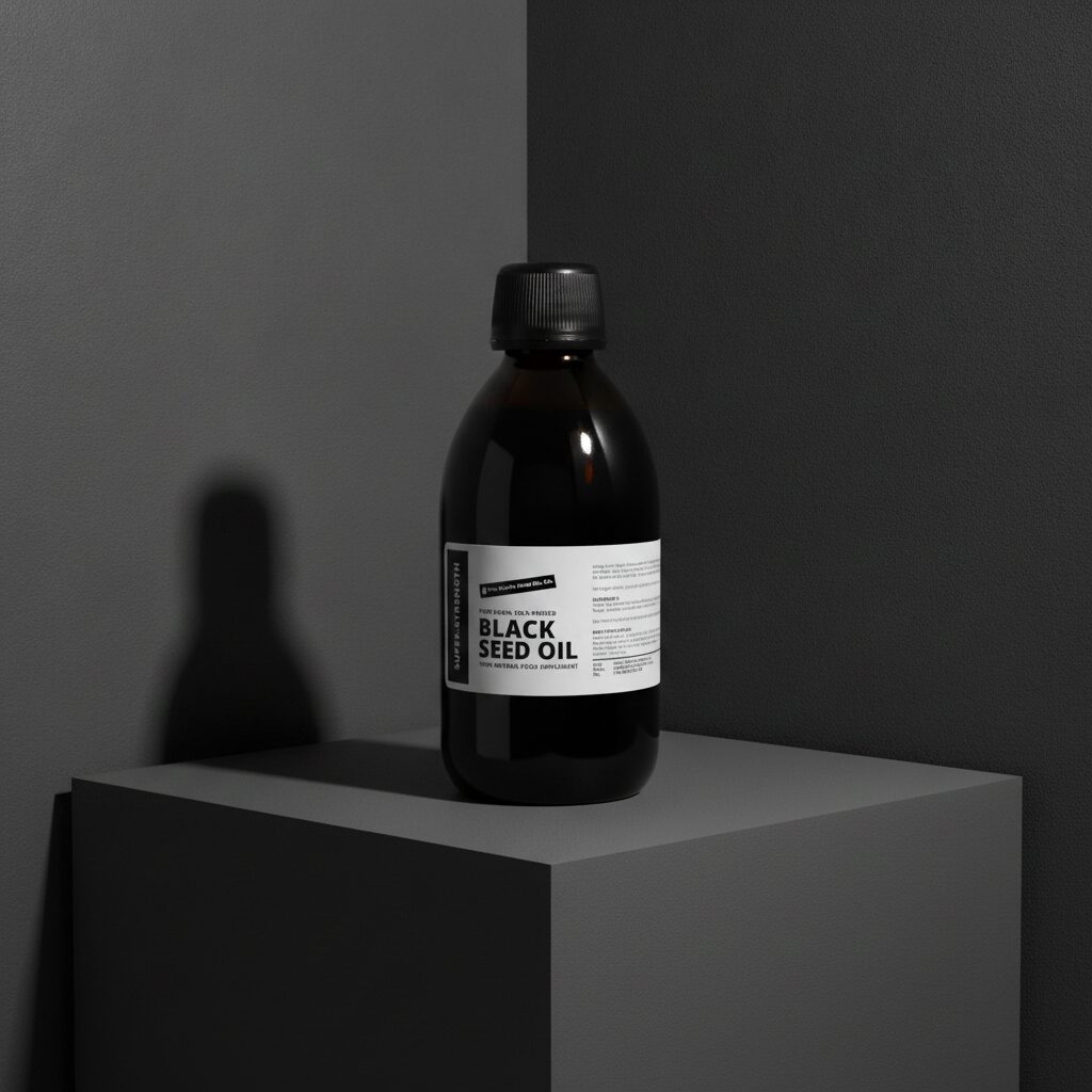 Bottle of Super-Strength Black Seed Oil by The Black Seed Oil Co.