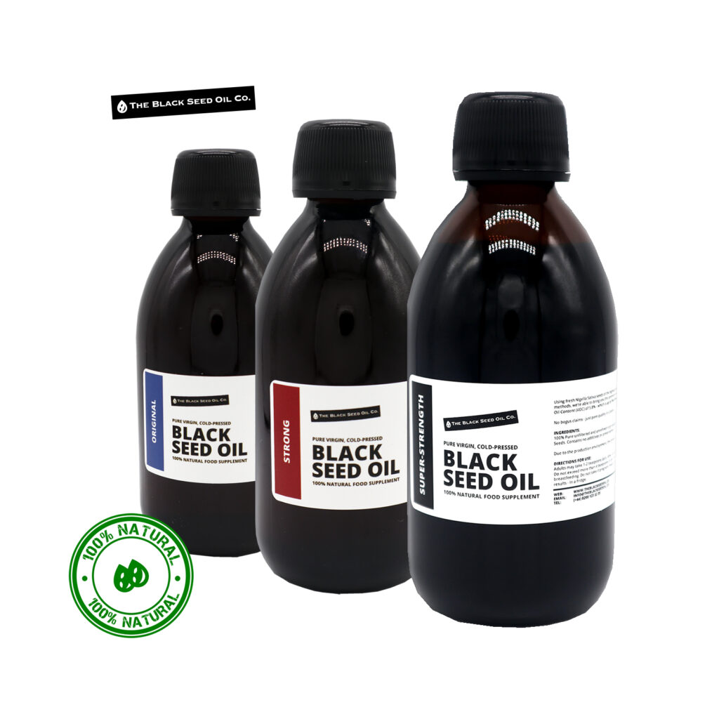 The Black Seed Oil Co. - Three different strengths of Black Seed Oil